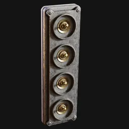 Vintage Industrial Quad Light Switch