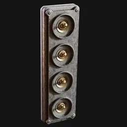 Vintage Industrial Quad Light Switch