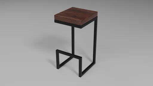 High-quality modern bar chair 3D model with a sleek design, perfect for interior rendering in Blender.