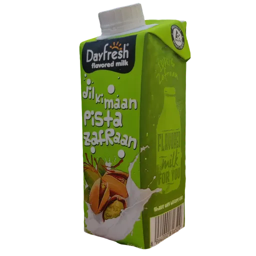 Realistic 3D model of a flavored milk carton with high-quality PBR textures, suitable for Blender rendering.