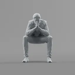 Lowpoly Male Sitting