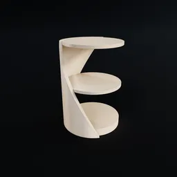 Modern Curved Lamp Table - Sycamore