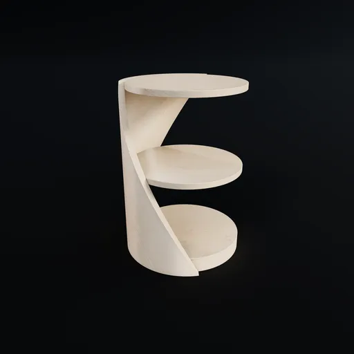 Modern Curved Lamp Table - Sycamore