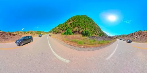 Mountain Highway Bend Lush Hillside HDRI