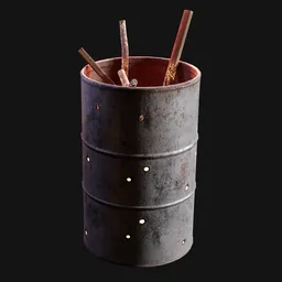 Perforated Steel Burn Barrel