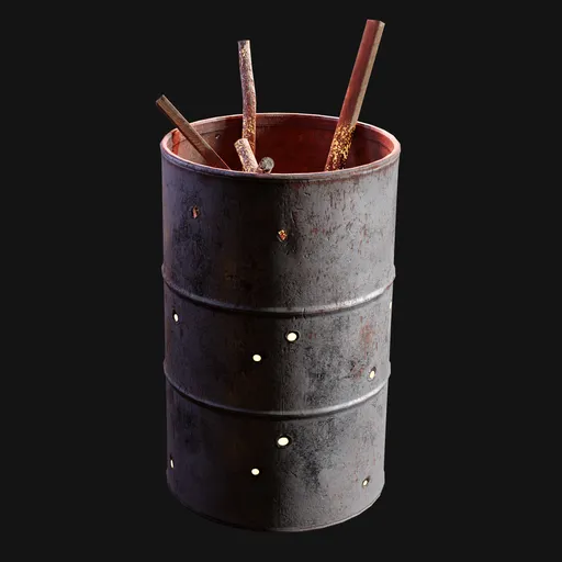 Perforated Steel Burn Barrel