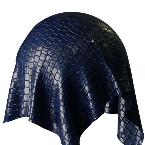 Dark Blue Croco Leather