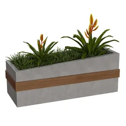 Rectangular Concrete Planter