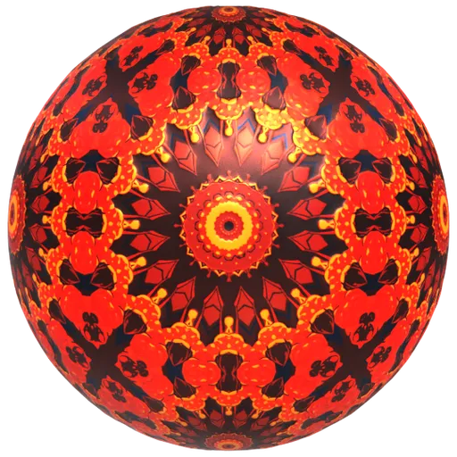 Red Ceramic Sunburst Tile
