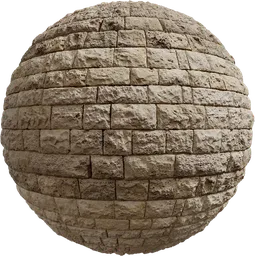 Realistic Sandstone Blocks texture for PBR shading, crafted by Rob Tuytel, suitable for 3D modeling and rendering.