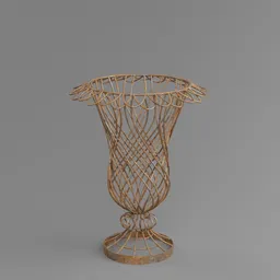 Vintage Rusted Wire Cage Vase