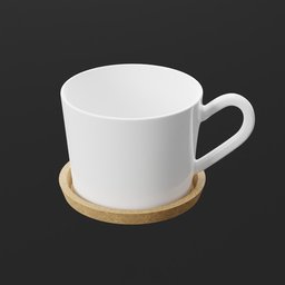 "3D model of an IKEA 365+ tableware set featuring a white cup with a wooden coaster. Designed for Blender 3D software, this realistic and high-quality 3D model is perfect for adding a touch of elegance to your virtual scenes. From the IKEA collections, this tableware set is ideal for creating realistic kitchen and dining room visualizations."
