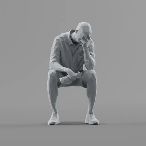 Lowpoly Male Sitting