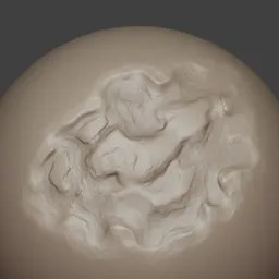 Blender 3D sculpting brush for creating realistic deep damage and textured effects on 3D models.