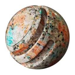 Coral Cyan Crystal Granite