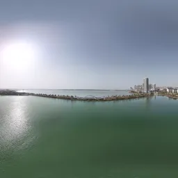 Highsky clouds sunshine green lake