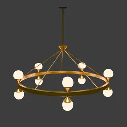 Modern Golden Ring Chandelier