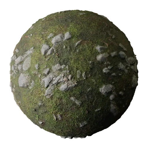 Realistic PBR Grass Rock Ground texture for Blender 3D and other 3D modeling apps with seamless integration.