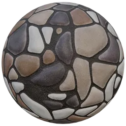 Pebble mosaic material