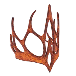 Realistic low-poly 3D model of a fiery crown, optimized for Blender with unwrapped UVs and high-quality textures, ready to render.