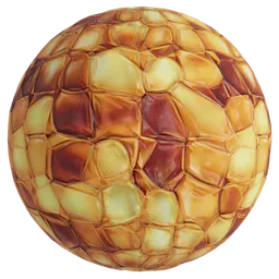 High-resolution PBR Amber Beads material depicting realistic yellow corn texture for 3D rendering in Blender and other applications.
