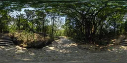 Stone brick trail during the day