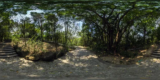 Stone brick trail during the day