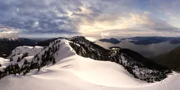 Winter Mountain Top Sunset