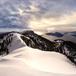 Winter Mountain Top Sunset