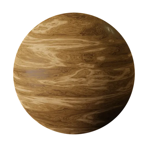 Seamless PBR wood texture for Blender 3D rendering, high-quality, realistic procedural surface material for 3D models.