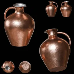 Antique Hammered Copper Jug