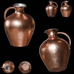 Antique Hammered Copper Jug