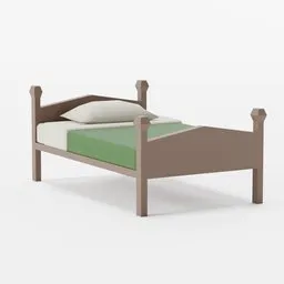 Bed queen size - LowPoly