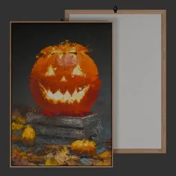 Pumpkin Painting Wall Art/Picture Frame