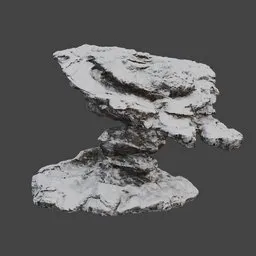 Snow Jagged Rock Formation