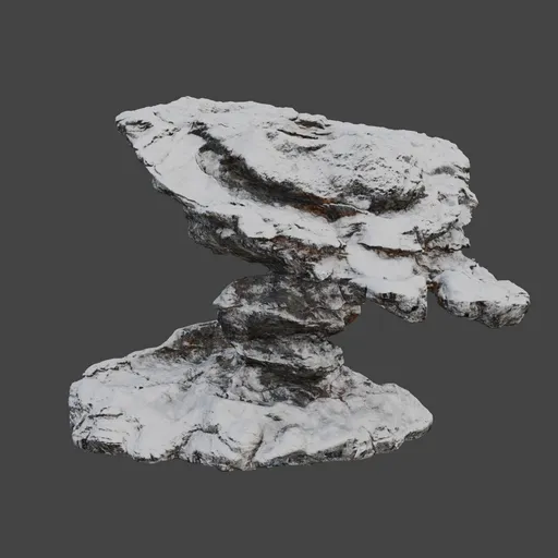 Snow Jagged Rock Formation