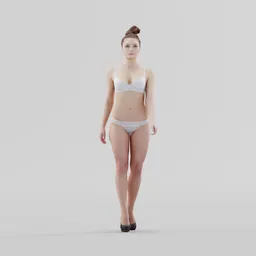 Woman in underwear walking