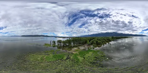 Lake green clouds