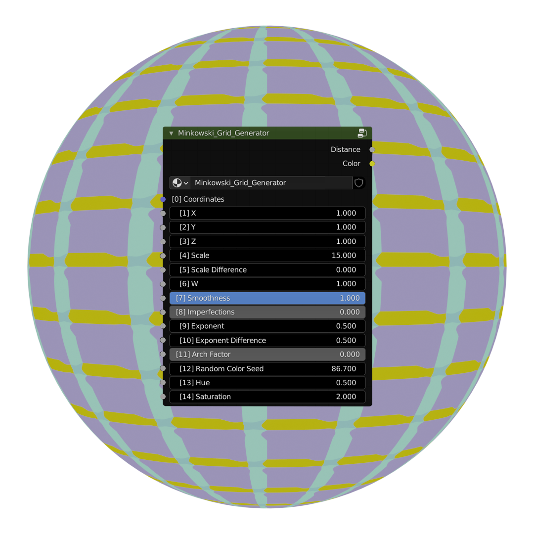 Procedural Minkowski Grid Generator Node FREE 3D fx materials