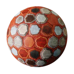 High-quality organic PBR texture with a vivid orange pattern, ideal for 3D Blender material use.