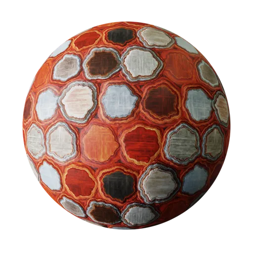 High-quality organic PBR texture with a vivid orange pattern, ideal for 3D Blender material use.