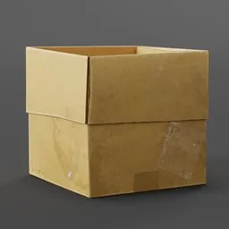 Dirty Square Cardboard Box Open