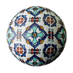 Turquoise Floral Cross Tile