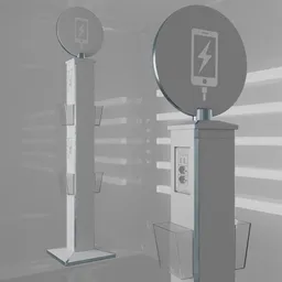 Realistic 3D model of a USB charging station for Blender, cell phone accessories category.