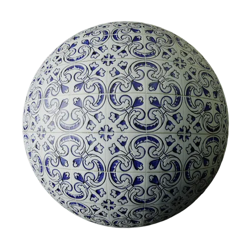 Floral Scroll Ceramic Tile