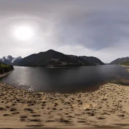 Mountain Lake Sunny Day