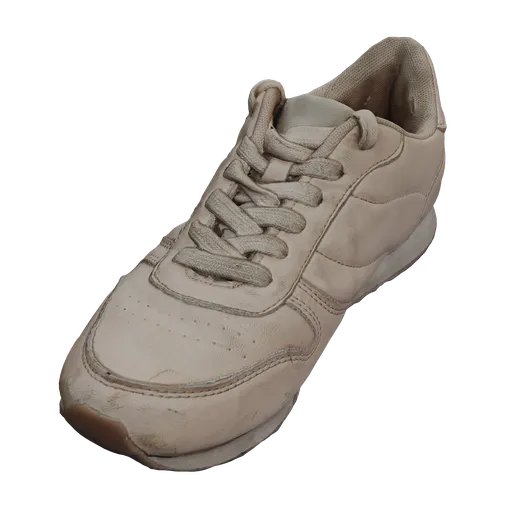 High-detail Blender 3D sneaker model with realistic textures and shadows, optimized for rendering and animation.