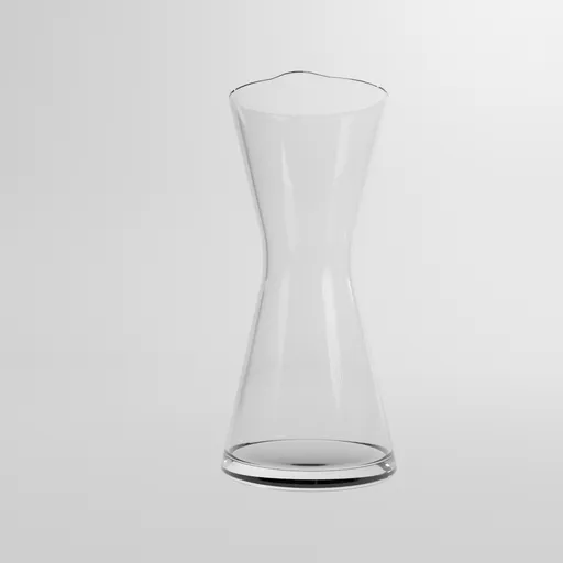 Sleek glass carafe 3D model, minimalist design, digital render for Blender artists and tableware visualizations.