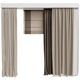MI Silk And Cotton Curtain Set