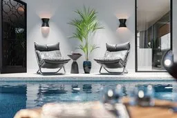 Seating by the pool
